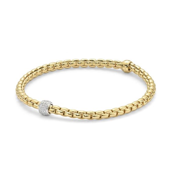 Armband Fope Dame Flex'It in Gold Diamante 0.19 Ct 733B PAVEM - 733B PAVEM
